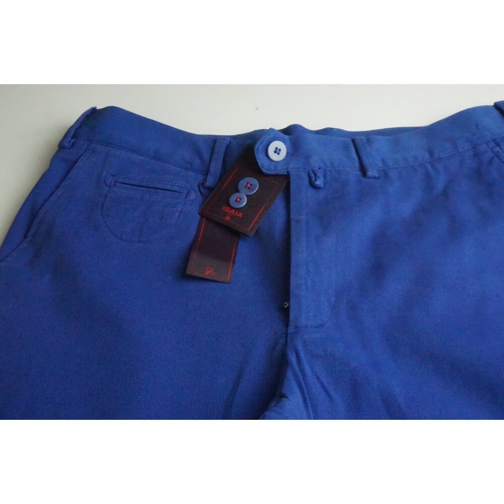 Isaia Napoli Sportivo Comfort Cotton Blend Vibrant Blue Shorts 50R BRAND NEW - Picture 2 of 6